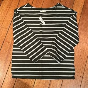 Madewell 100% Cotton Long Sleeve Stripe Top